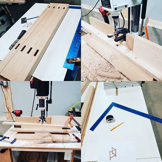 And next up.  Custom hard maple table.  Today was loyout and rough joinery.  Love my square hole driller!

#custommade #customfurniture #designbuild #madeiniowa #furniture #furnituredesign #wip