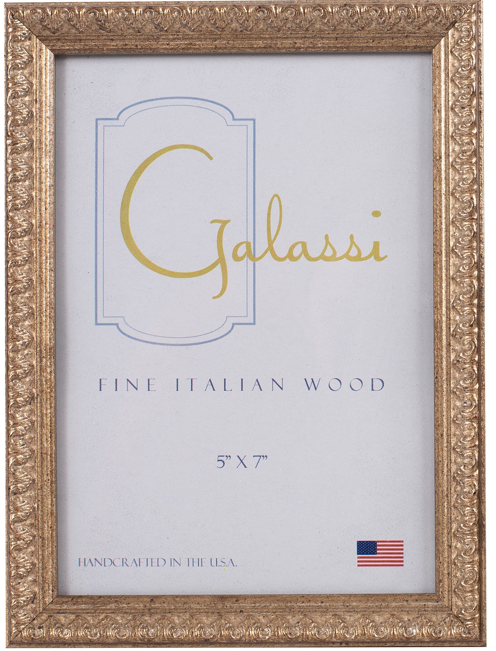 F.G Galassi Handcrafted Fine italian Wood 5x7  Frame  Gold Made USA 
