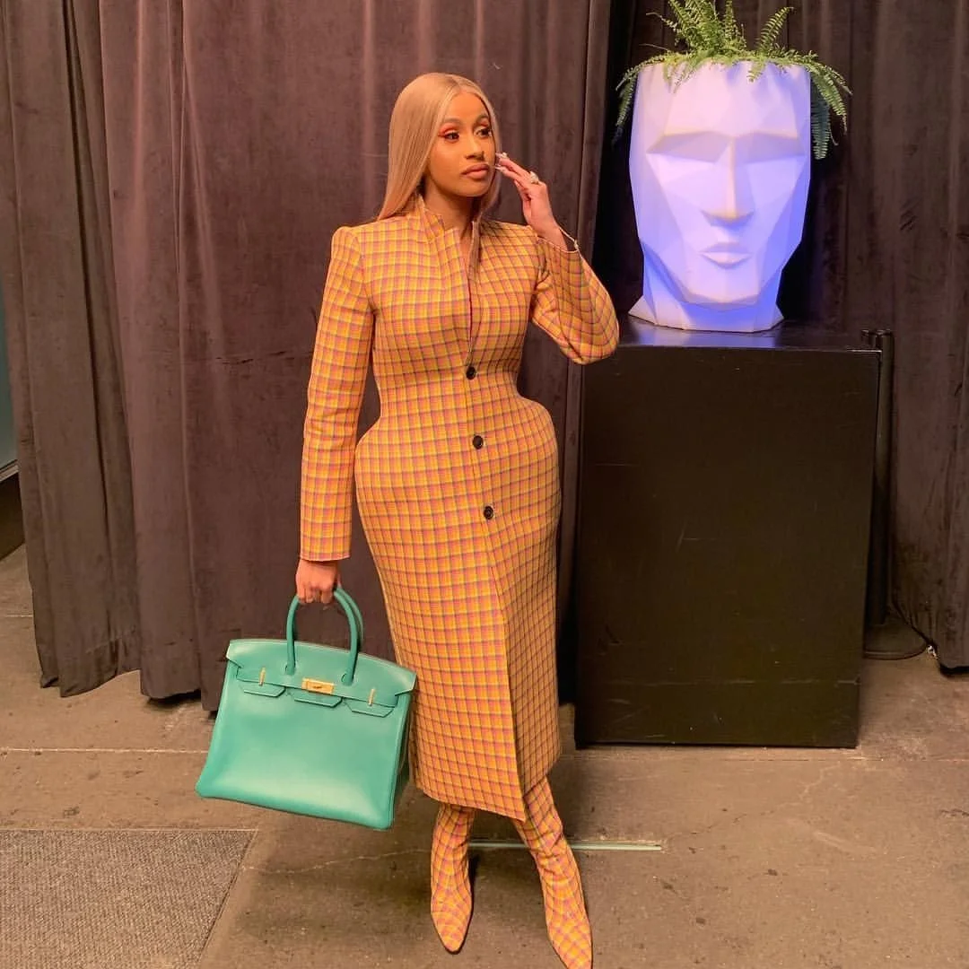 Picture of singer Cardi B, in 3D Balenciaga coat, posted on Instagram, 27th November, 2018