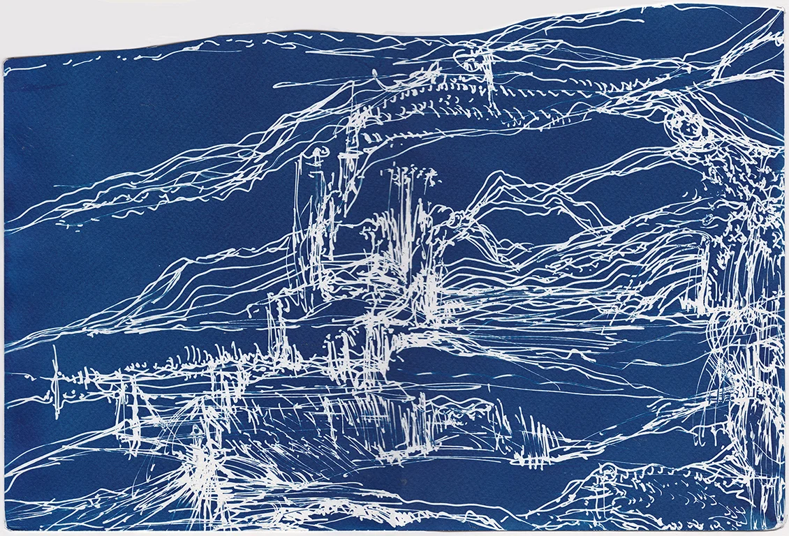 Landscape #11 cyanotype, 13.5"w x 8.5"h 2017