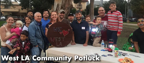 Building connections between neighbors to better the community is the guiding mission of the West LA Community Coalition , which brought scores of neighbors together at Stoner Park this month for the second annual - Fall Sweets & Savory Treats - Neighborhood Potluck . Neighbors brought their favorite dishes and deserts (and their kids) for an old-fashioned get together. The group has been working hard on community clean-ups and on efforts to beautify the West LA Civic Center . Mike was happy to stop by and spend some time with some civic-minded neighbors and leaders.