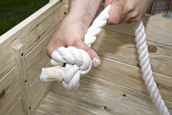 Tie a secure single knot in one end.
