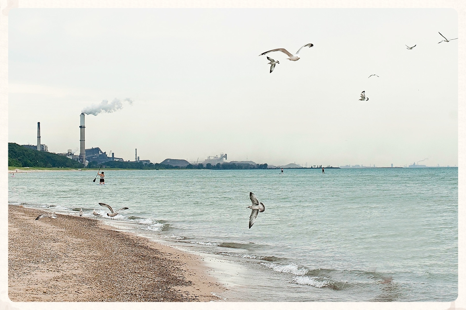 US Steel in Indiana on the shore of Lake Michigan. Every year America's cemeteries bury nearly 100,000 tons of steel caskets and steel burial vaults.
