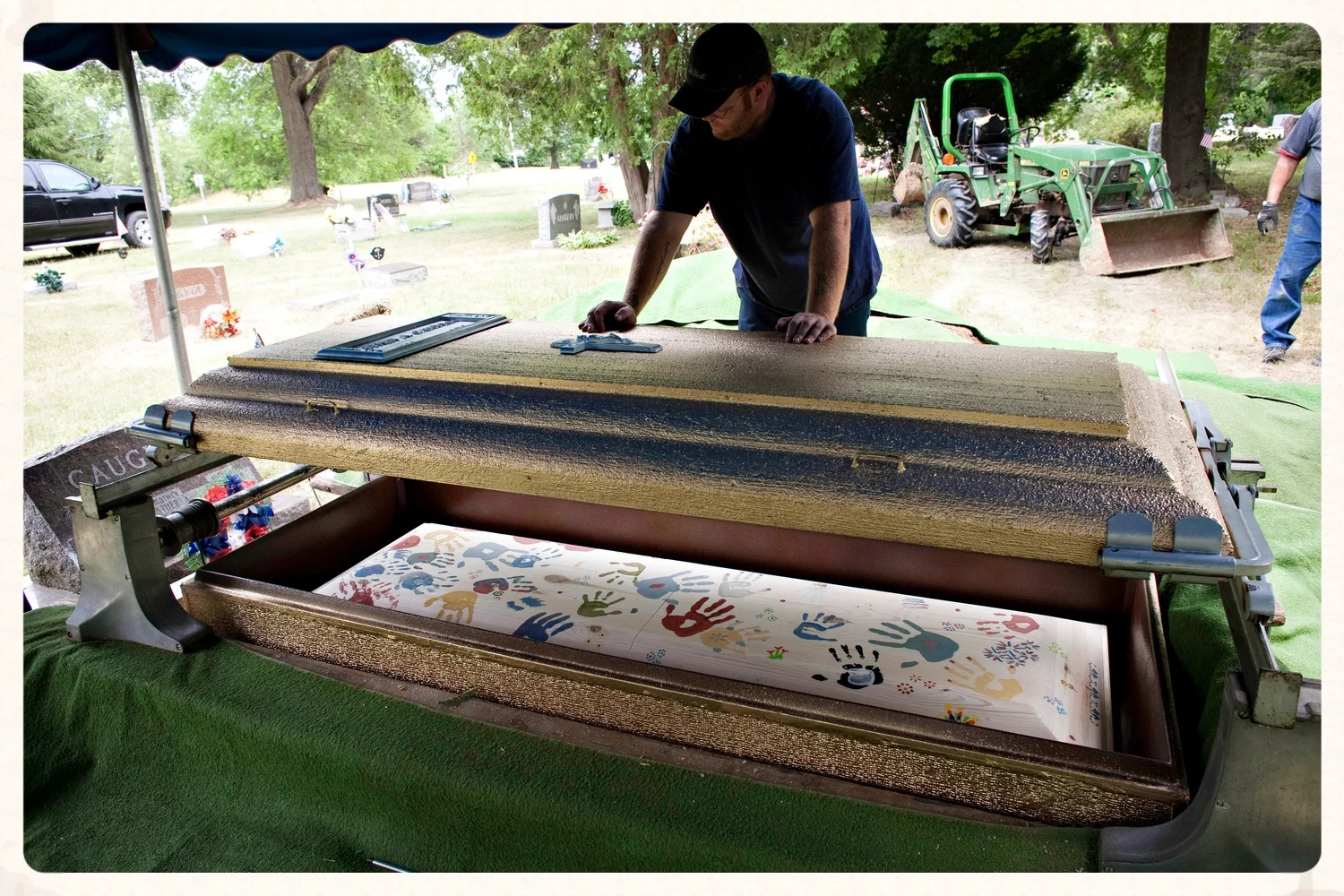 While concrete burial vaults are required by most cemeteries, they are not required by law in most states.