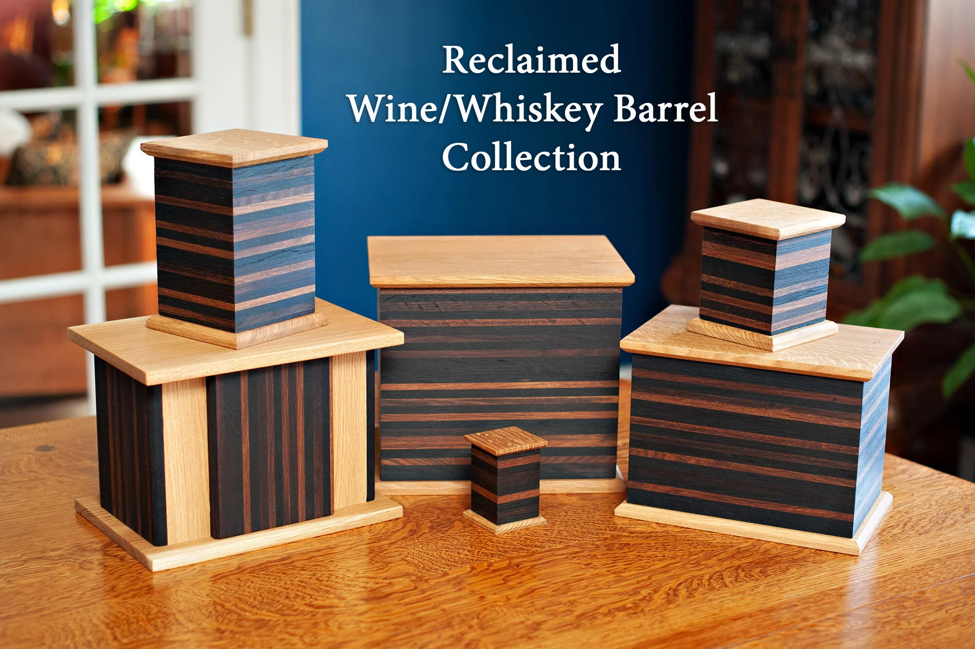 Cremation Urn Made from Wine and Whiskey Barrels The Keepsake