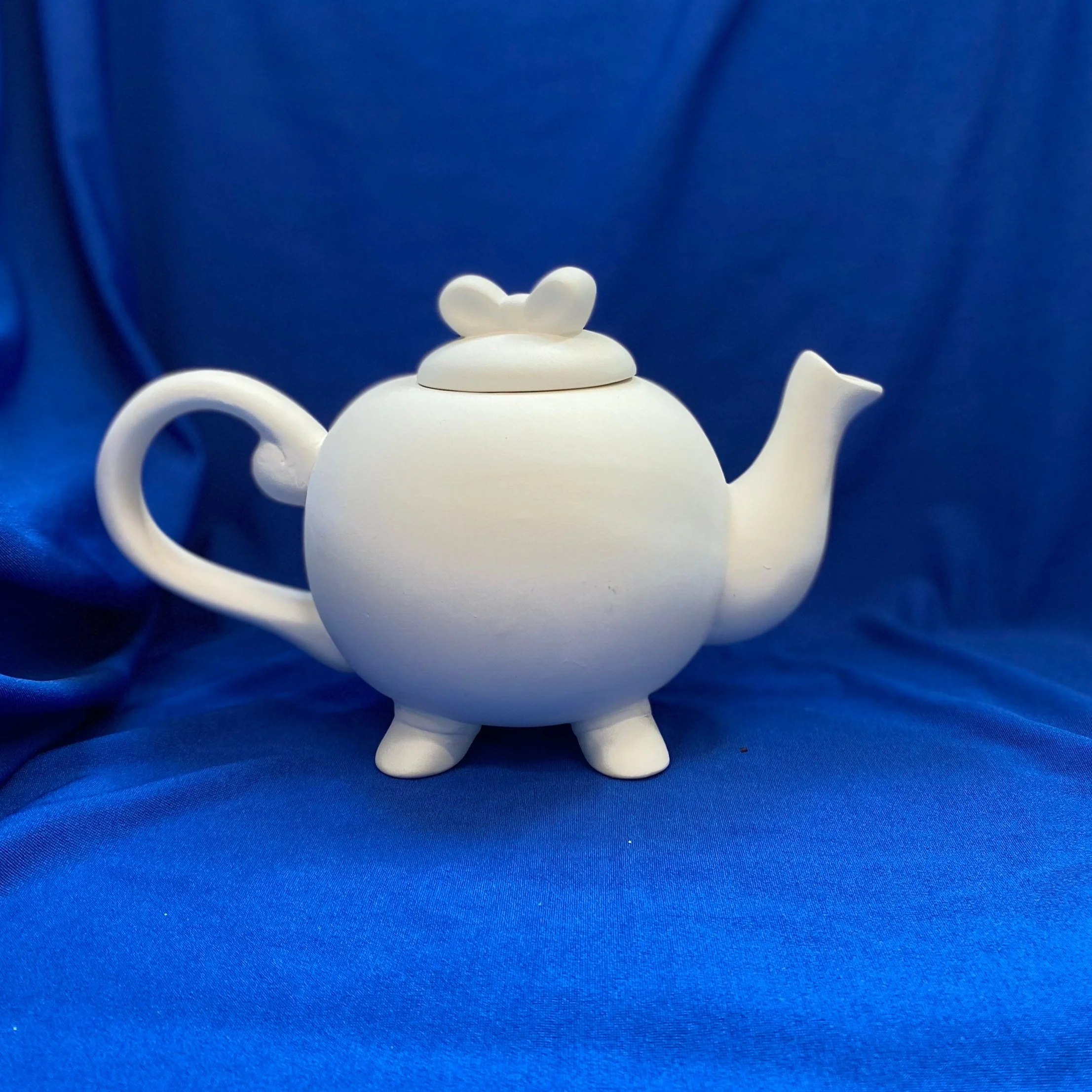 Tea Pot with Bow — Paint Your Own Pottery