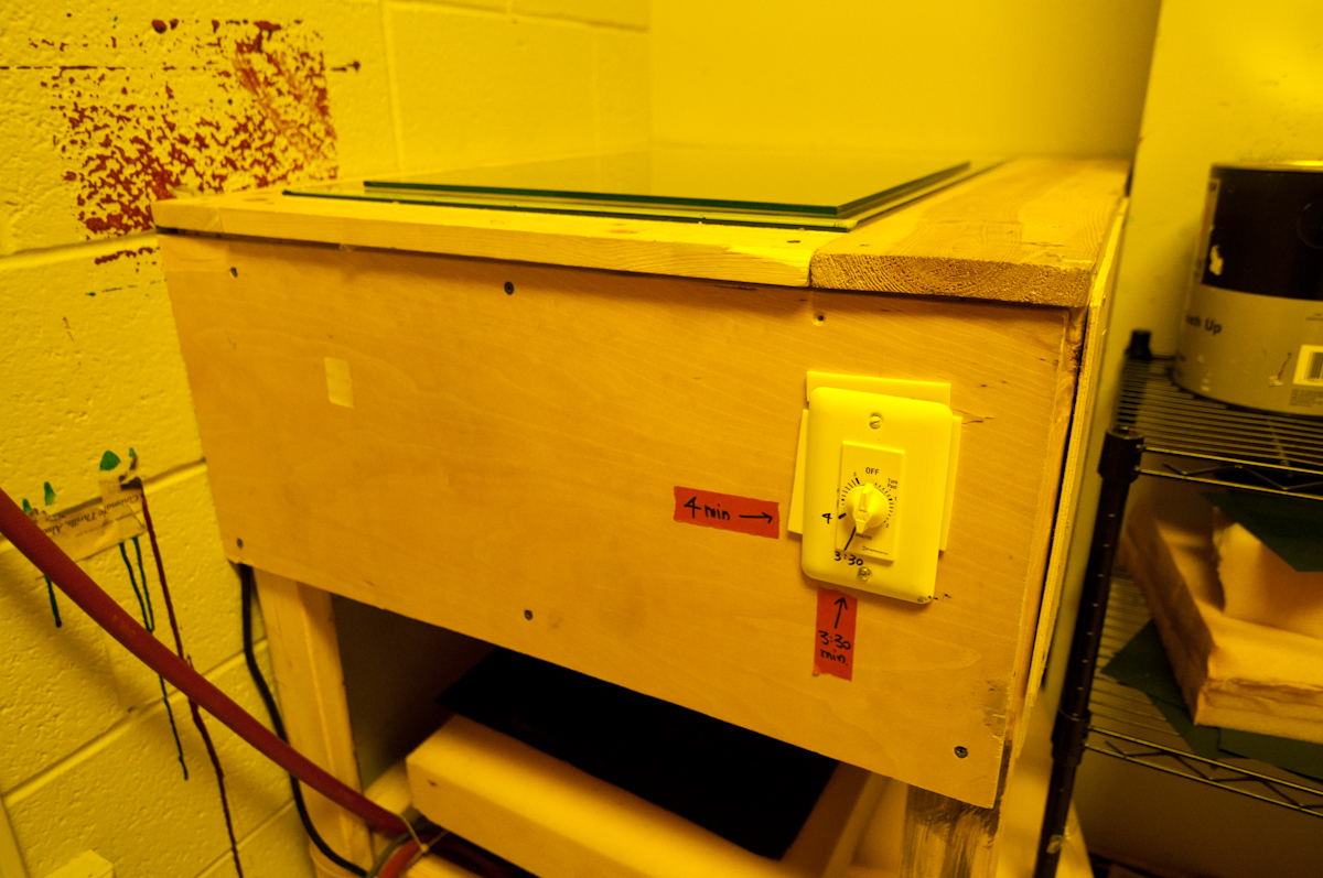 Member exposure unit has been outfitted with a timer that will automatically shut off the light when time is up