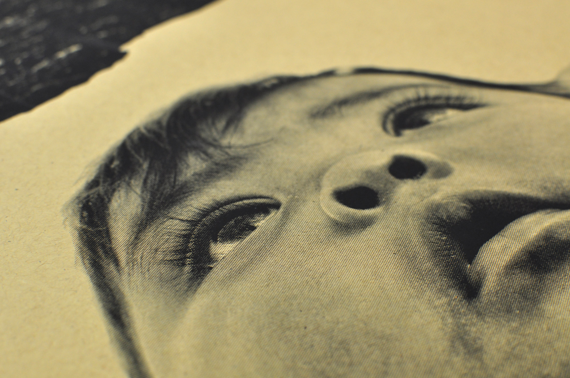 detail of a halftone screen printed photograph by jetsonorama , a photographer we work with.