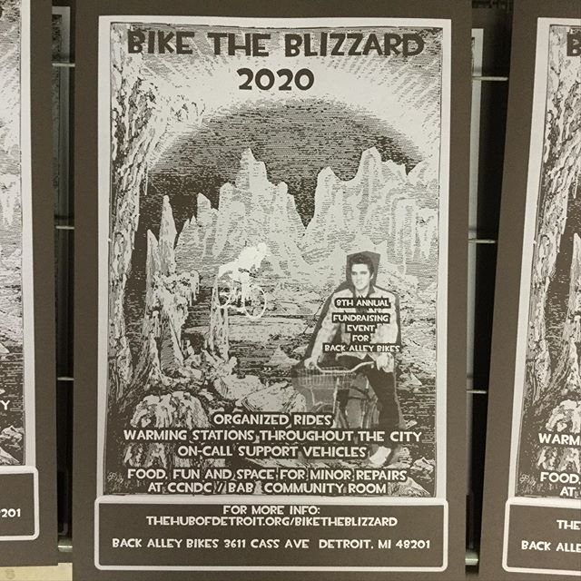 Freshly printed posters for our neighbors at Back Alley Bikes. Next month they will be holding their 8th annual &ldquo;Bike the Blizzard&rdquo; fundraiser. Stop by anytime between 11am Saturday, January 18th to 11am Sunday the 19th. #print #screenpri