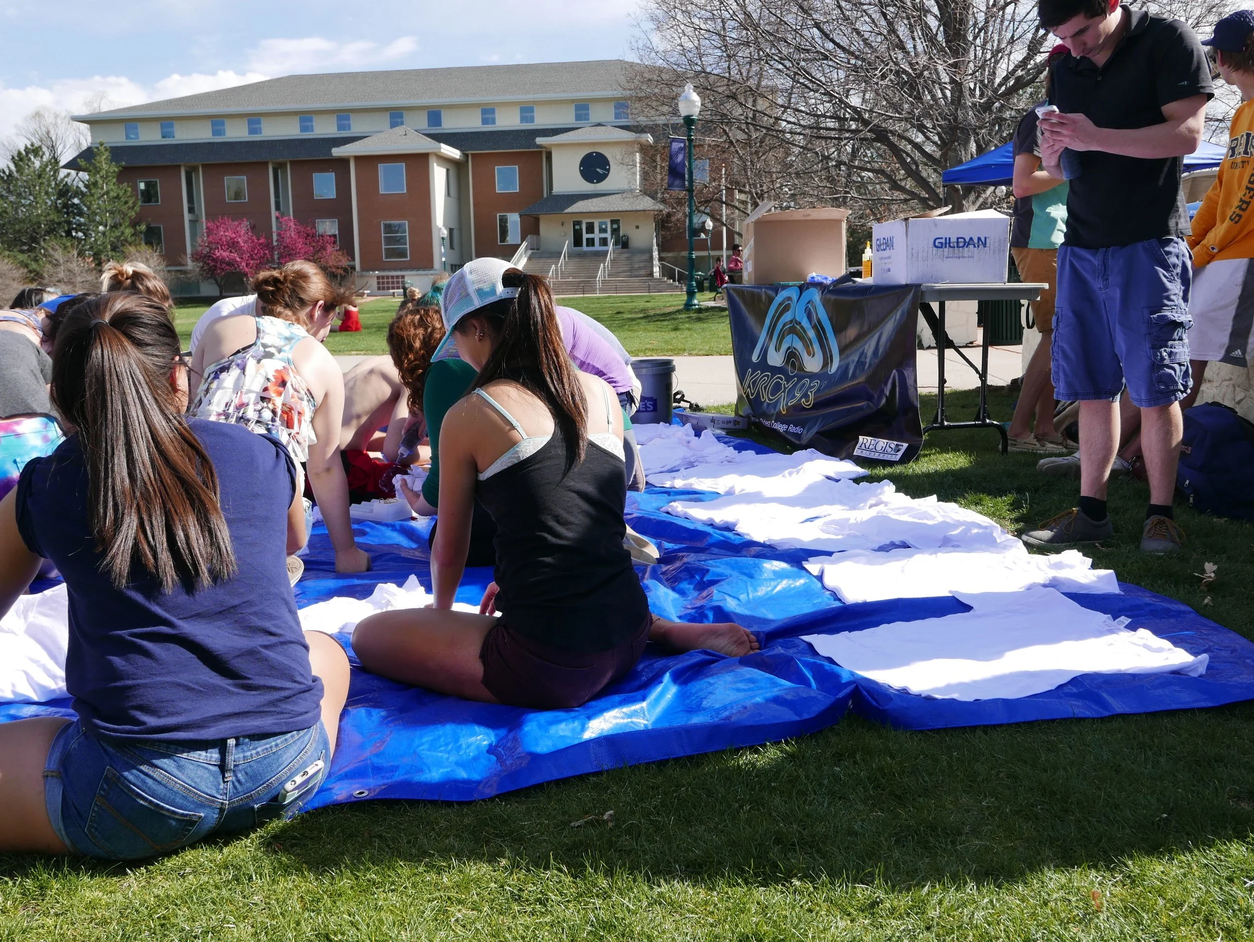 Partnering with RUSGA's Sustainability Committee, KRCX hosted it's annual Tie Dye Day during Dead Week Spring 2016. Photo Credit: Natalie Doggett
