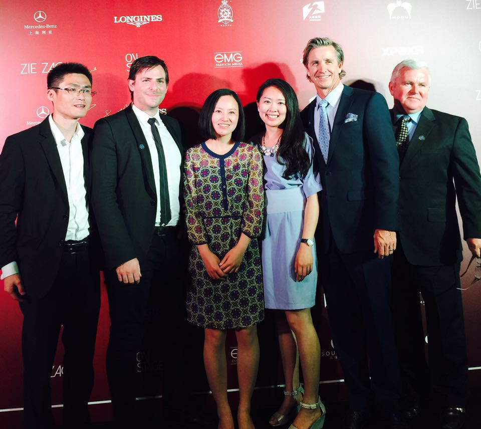  George Zbyszewski and myself with Wendy Chen and the team from Luya Equine, Longines Global Champions Tour - Shanghai 