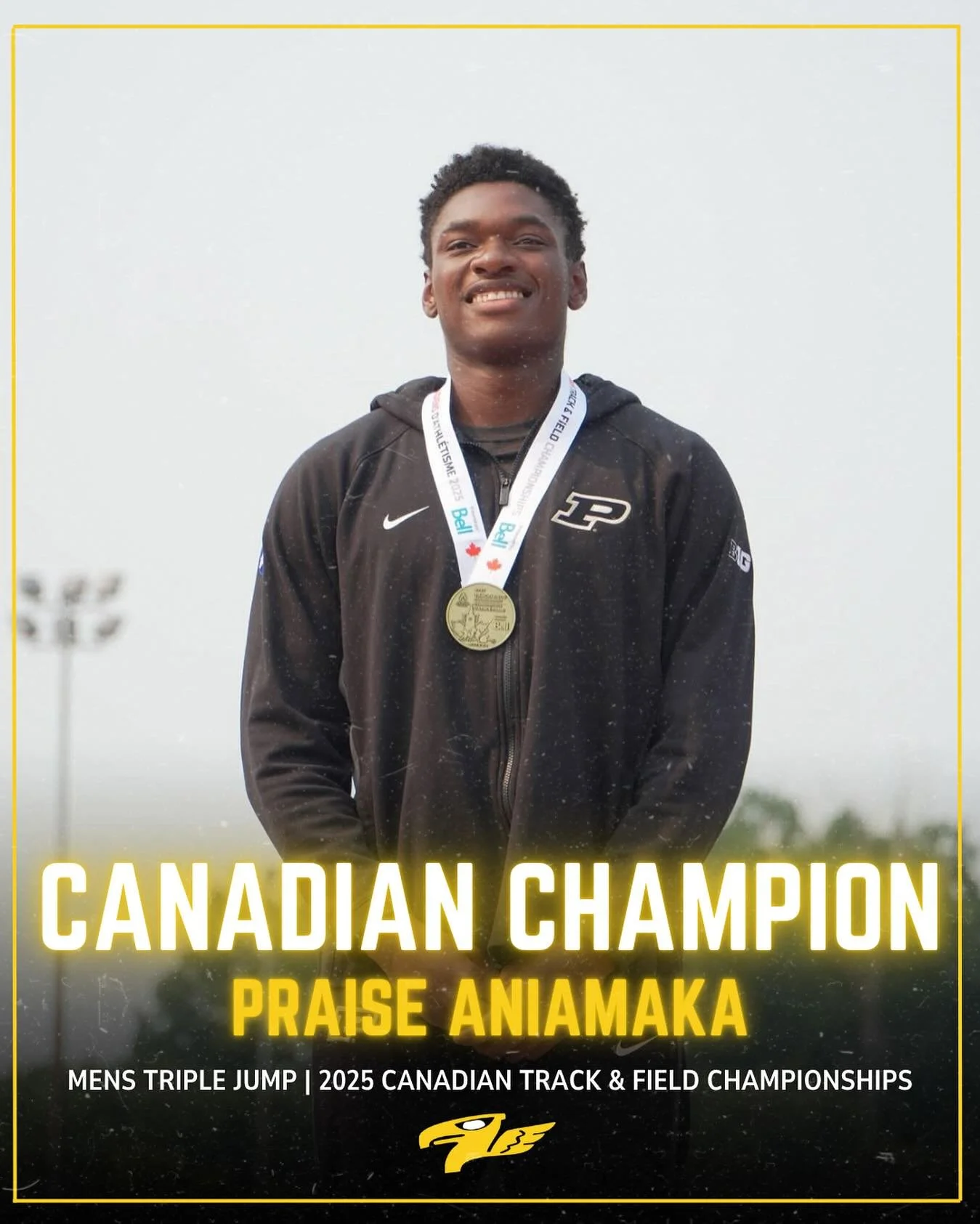 Thunderbird @praise_.a is the Canadian Champion in the men&rsquo;s triple jump!👏 🦅 

Praise won gold with a mark of 16.50m, the longest at a Canadian Championships in 35 years! 

#tbirds #triplejump #trackandfield