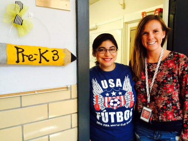 Pre-K 3 teachers Ms. Samantha Rogers and Ms. Maggie Sather