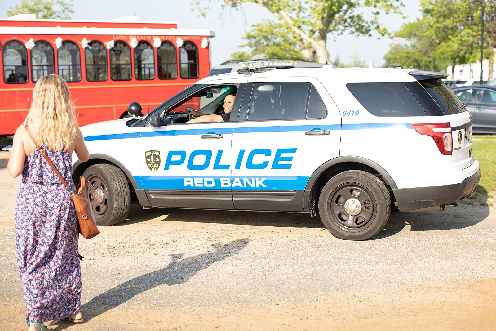 The bridal party had some fans that day: the Red Bank Police Department!!