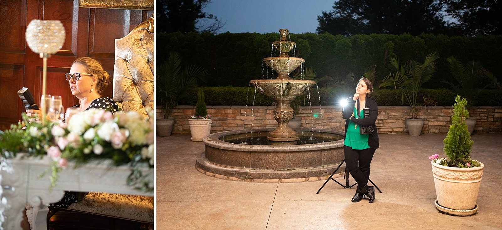 Creeping on the reception…. and getting creative with our posing!