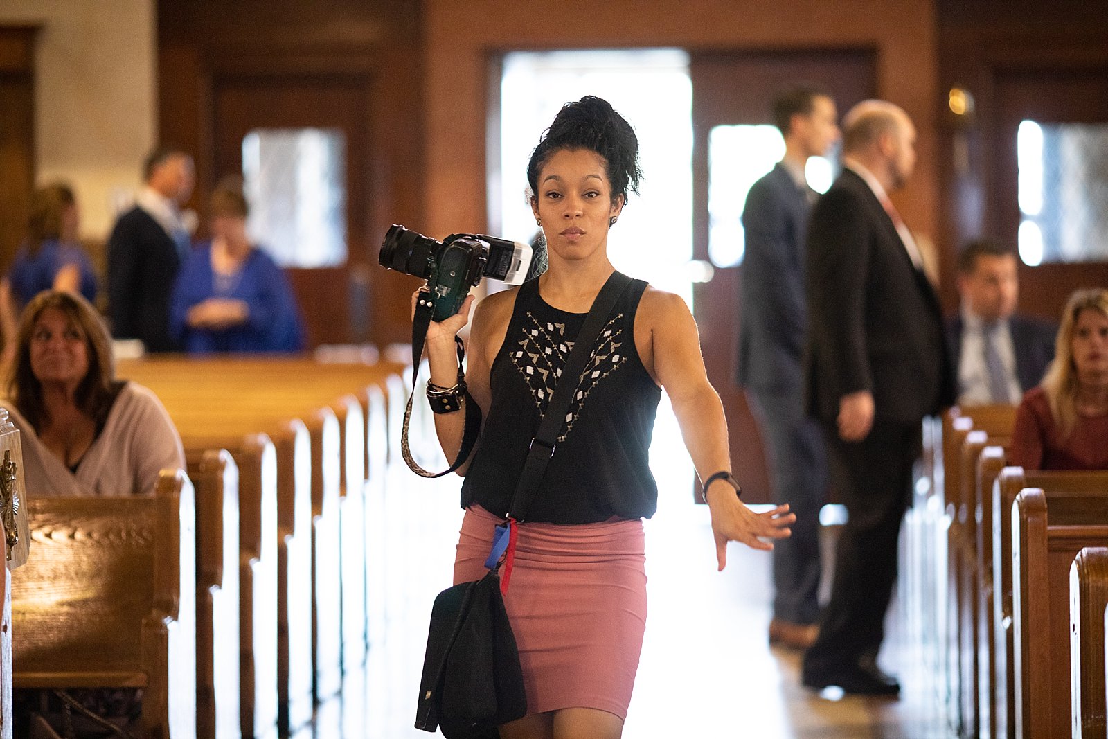 Jane strutting her stuff… in the church!