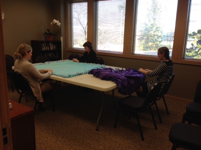 Making blankets for Domestic Abuse Intervention Services, 2016