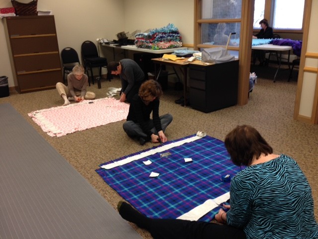 Making blankets for Domestic Abuse Intervention Services, 2016