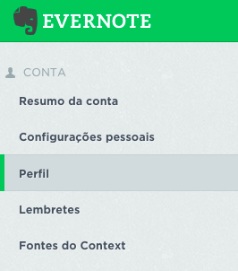 1. Clique em "Perfil".
