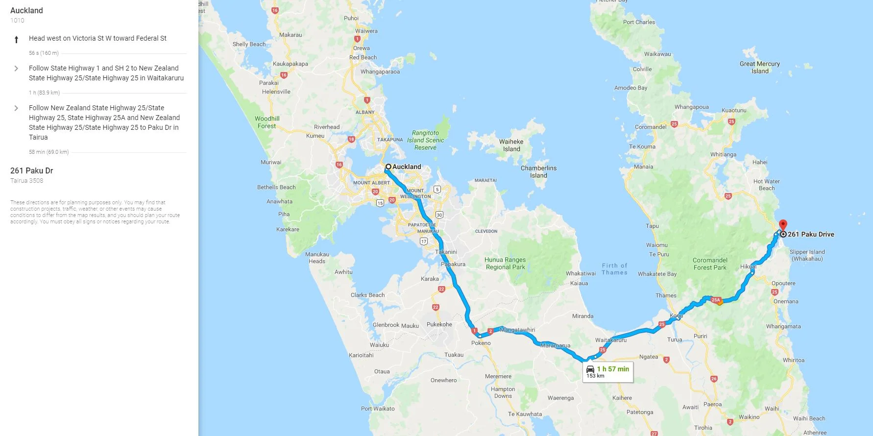 LOCATION — Tairua Escape