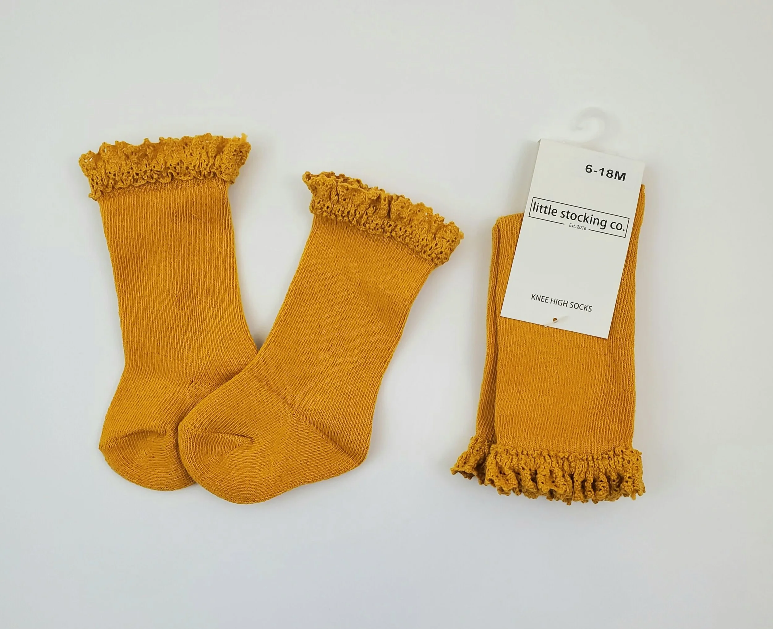 Lace Top Knees High Socks Marigold