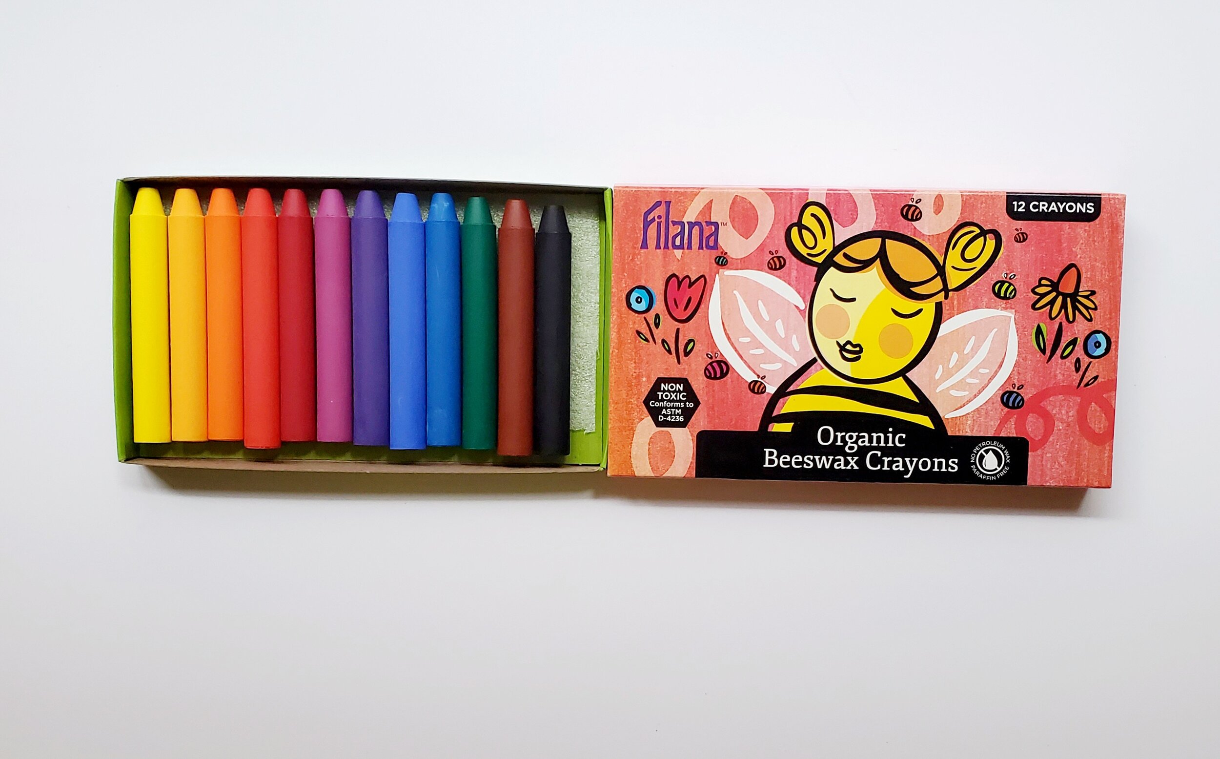 2-Pack Natural Beeswax Crayons for Toddlers and Kids - Kid
