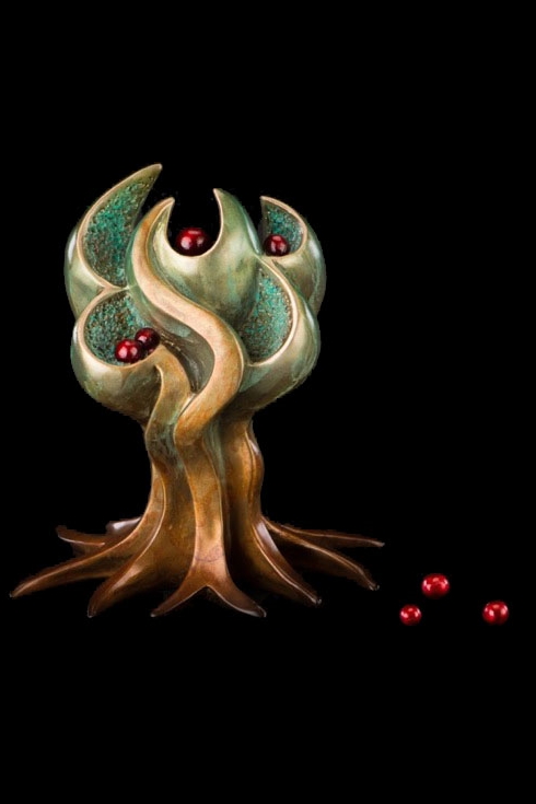 Seeds Go Forth. . . , Bronze, 6” H (Base: 7"W x 4" D); Edition of 80: The seeds of life, the birth of something similar but never exactly the same, the continuation of family, and the future of the planet inevitably and comfortingly continue to go forth and grow. 