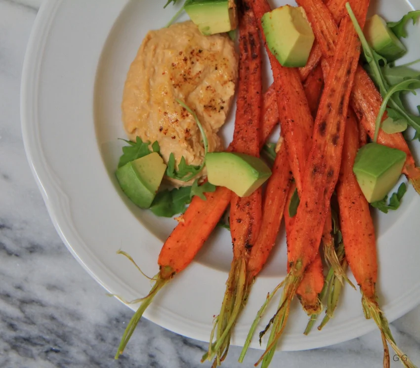 garam masala carrots & spiced hummus 