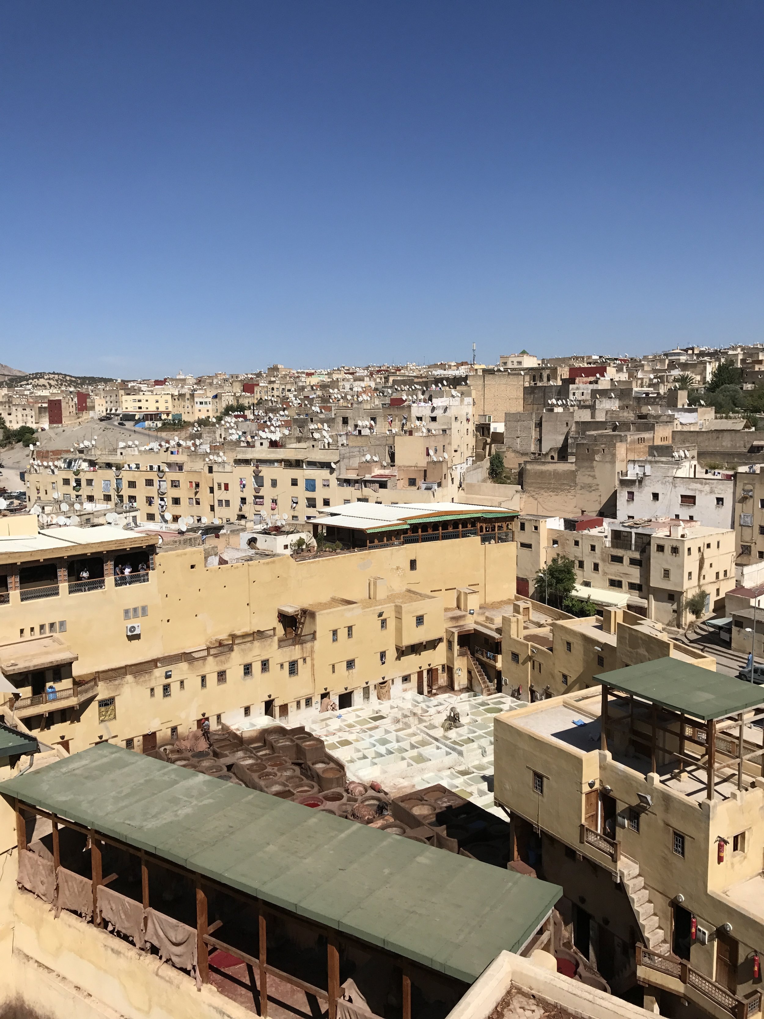  The view of the tannery (conveniently located in our  friend’s  leather shop) 