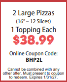 Pizza Coupon Whittier Brickhouse Pizza