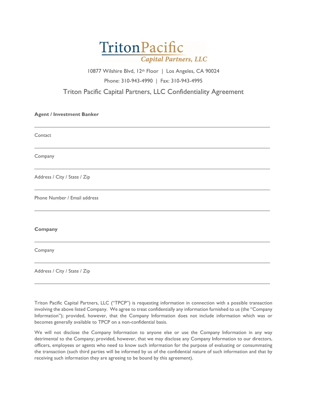 Business Opportunities — Triton Pacific