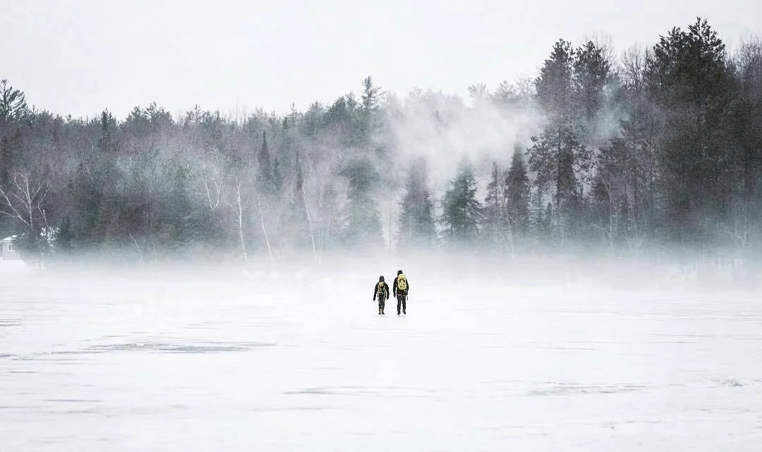 "Heading back to camp after an awesome afternoon ice climbing on Diamond lake. 