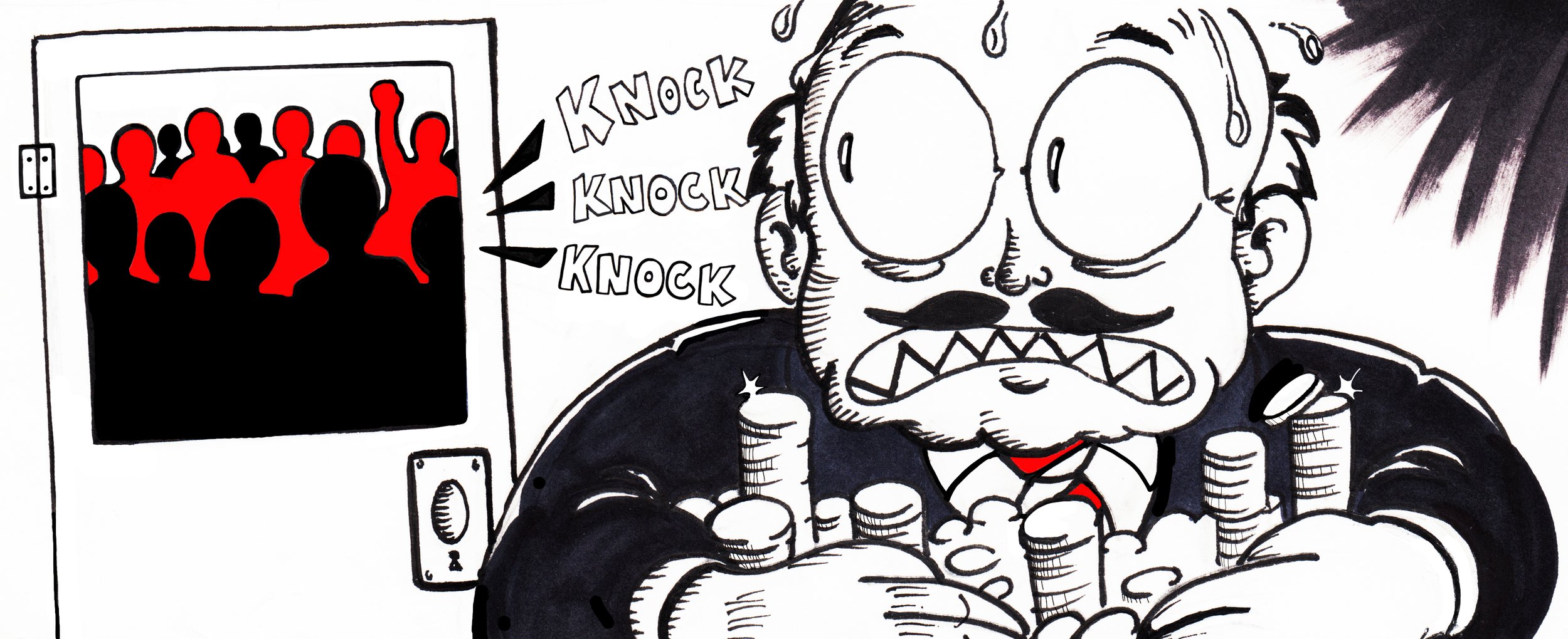 DSA "5 Steps to Underground Organizing" zine illustration: "Are you ready to take it to the boss?," 2020