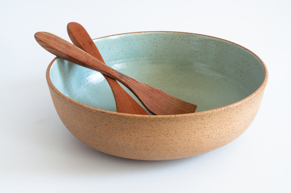 Extra Large Stoneware Clay Serving Bowl, Ceramic Serving Bowl