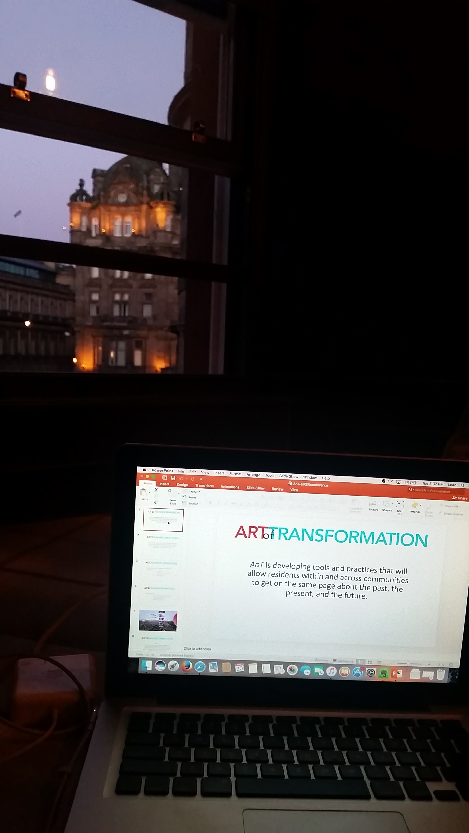 My office for the evening