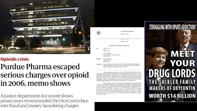 JUST UNSEALED: 2006 Dept of Justice memo that recommended CRIMINAL charges against PURDUE PHARMA