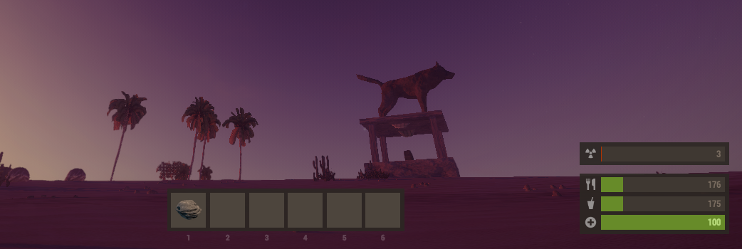 Note: this is about the distance you have to be from a wolf statue before the rads start kicking in.