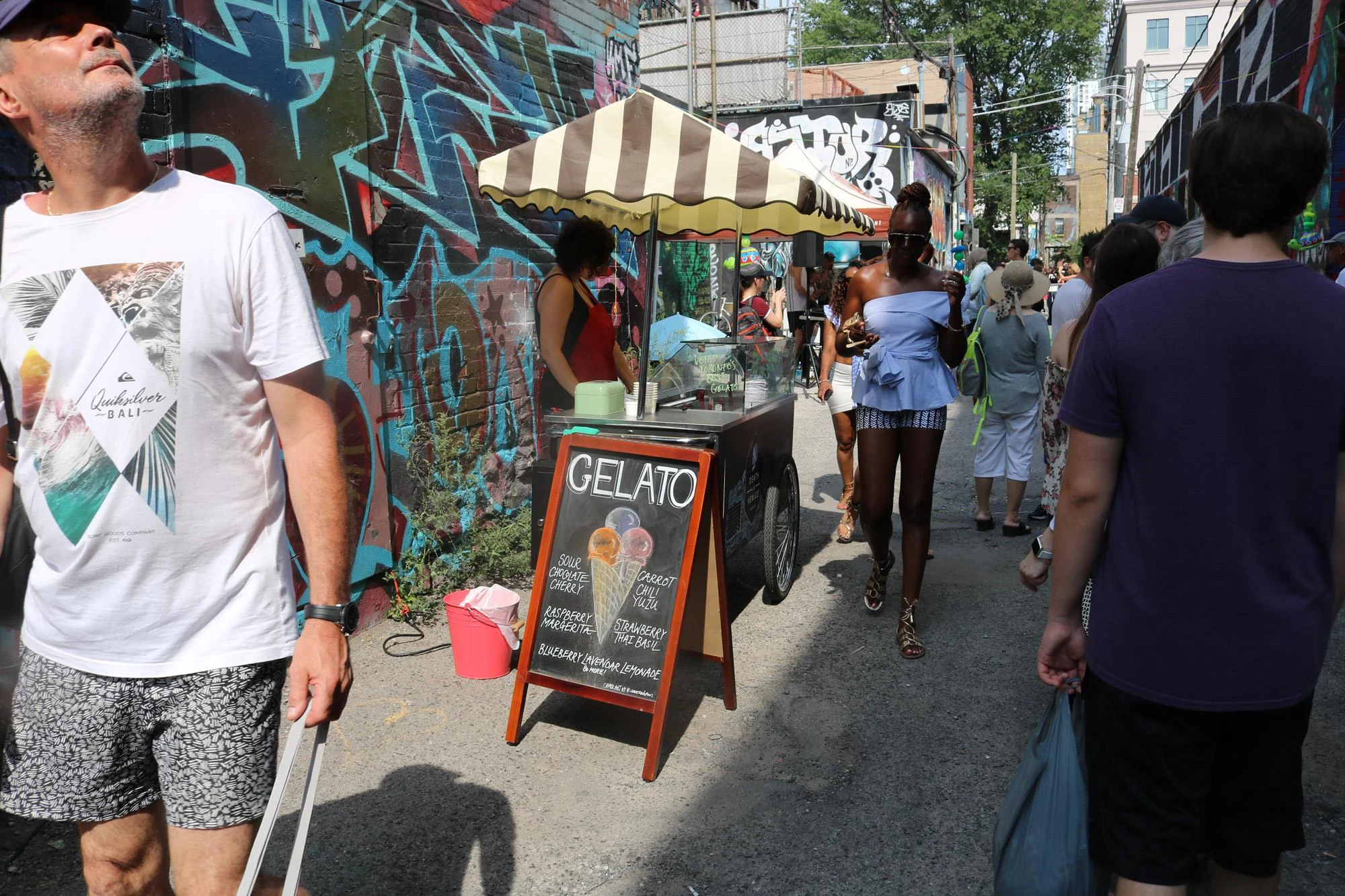 Image: Gelato in Graffiti Alley thanks to Queen Street’s Death in Venice CREDIT Katrina Afonso