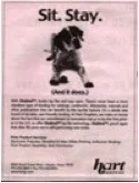 Ad for an obedience school? Nope! A book bindery. Classic false interrupt.