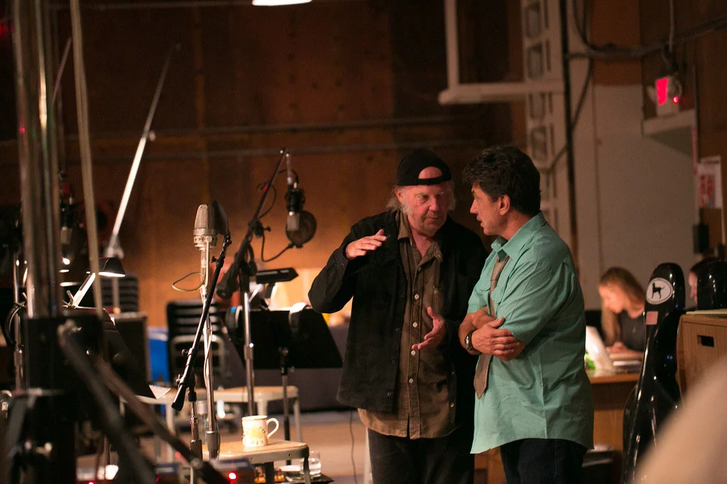 Neil and Niko recording Storytone. Photo by Chris Schmitt
