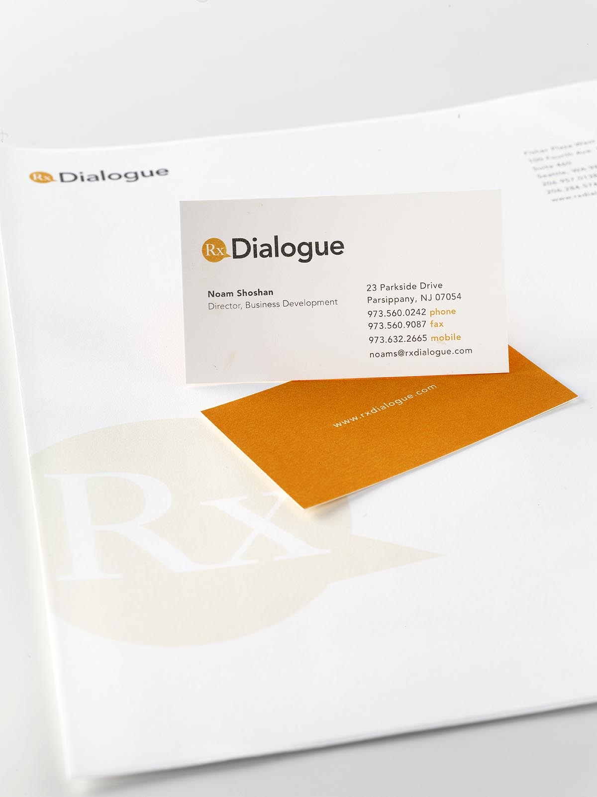 Rx Dialogue Logo and Business Papers