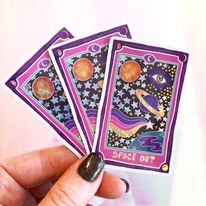 Space Tarot Cards Stickers and Decal Sheets