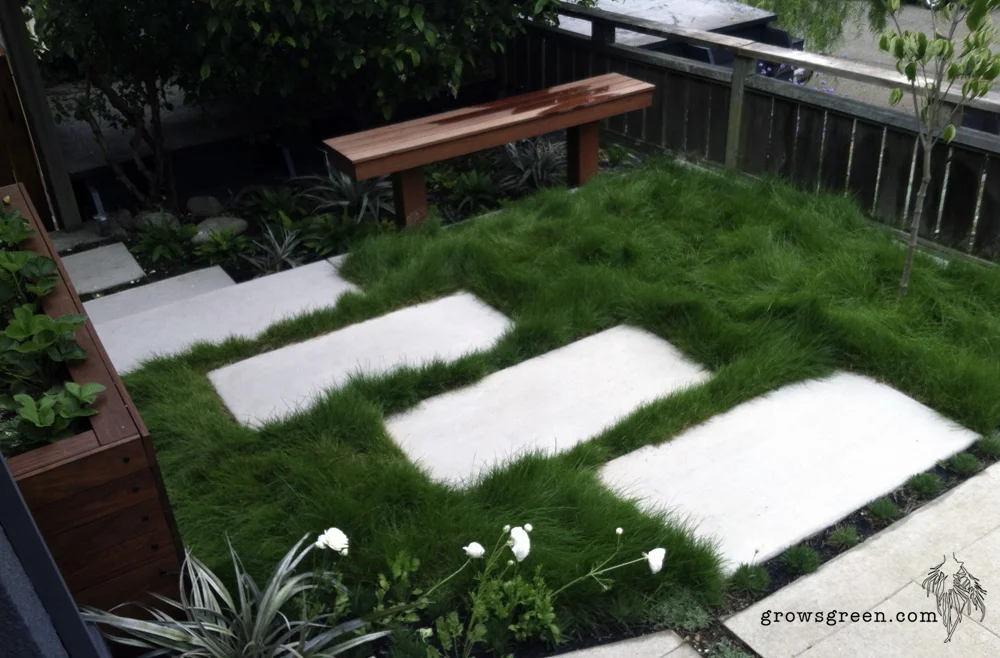 Growsgreen Floating Bench and No mow concrete pavers.jpg