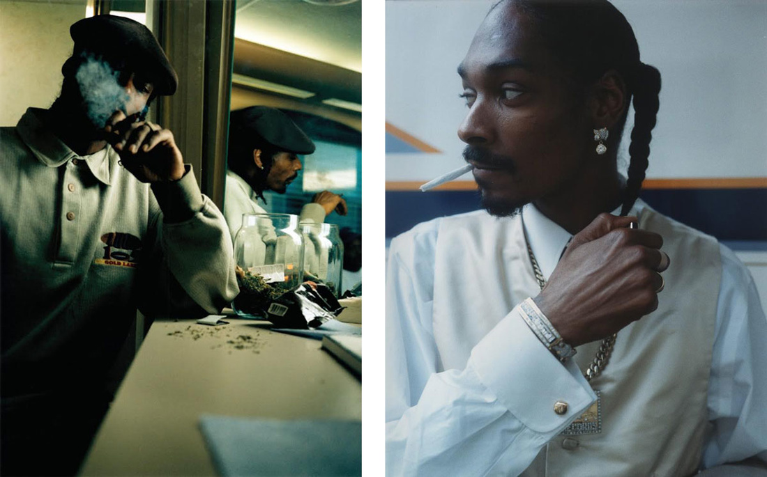 Left: Brian "B+" Cross, Snoop Dogg, Los Angeles, 1997; Right: Brian "B+" Cross, Snoop Dogg, Los Angeles, 1997. Images courtesy of the artist.