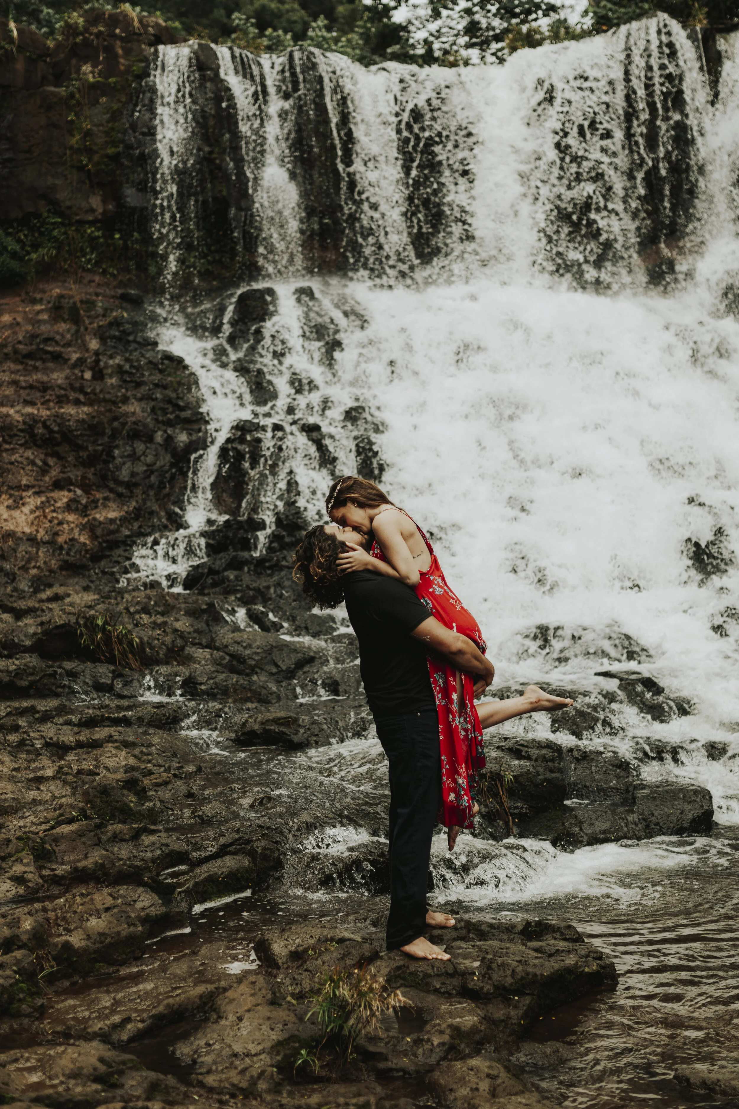 Kauai Adventurous Waterfall Couples Session