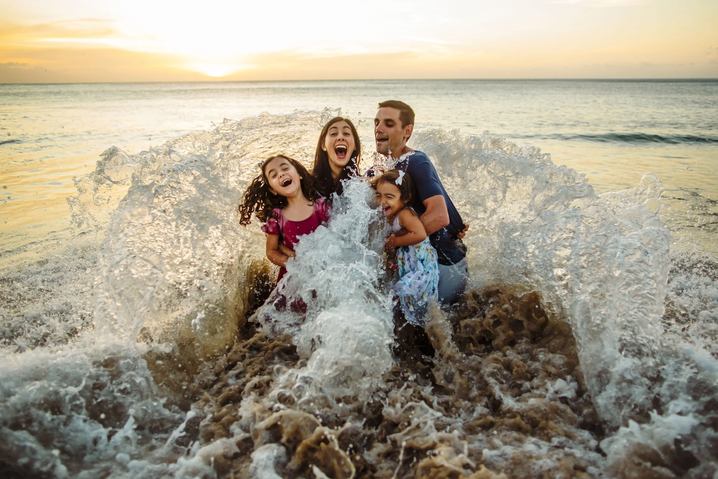 Henkel Family - Makua, Oahu Sunset Beach Family Session