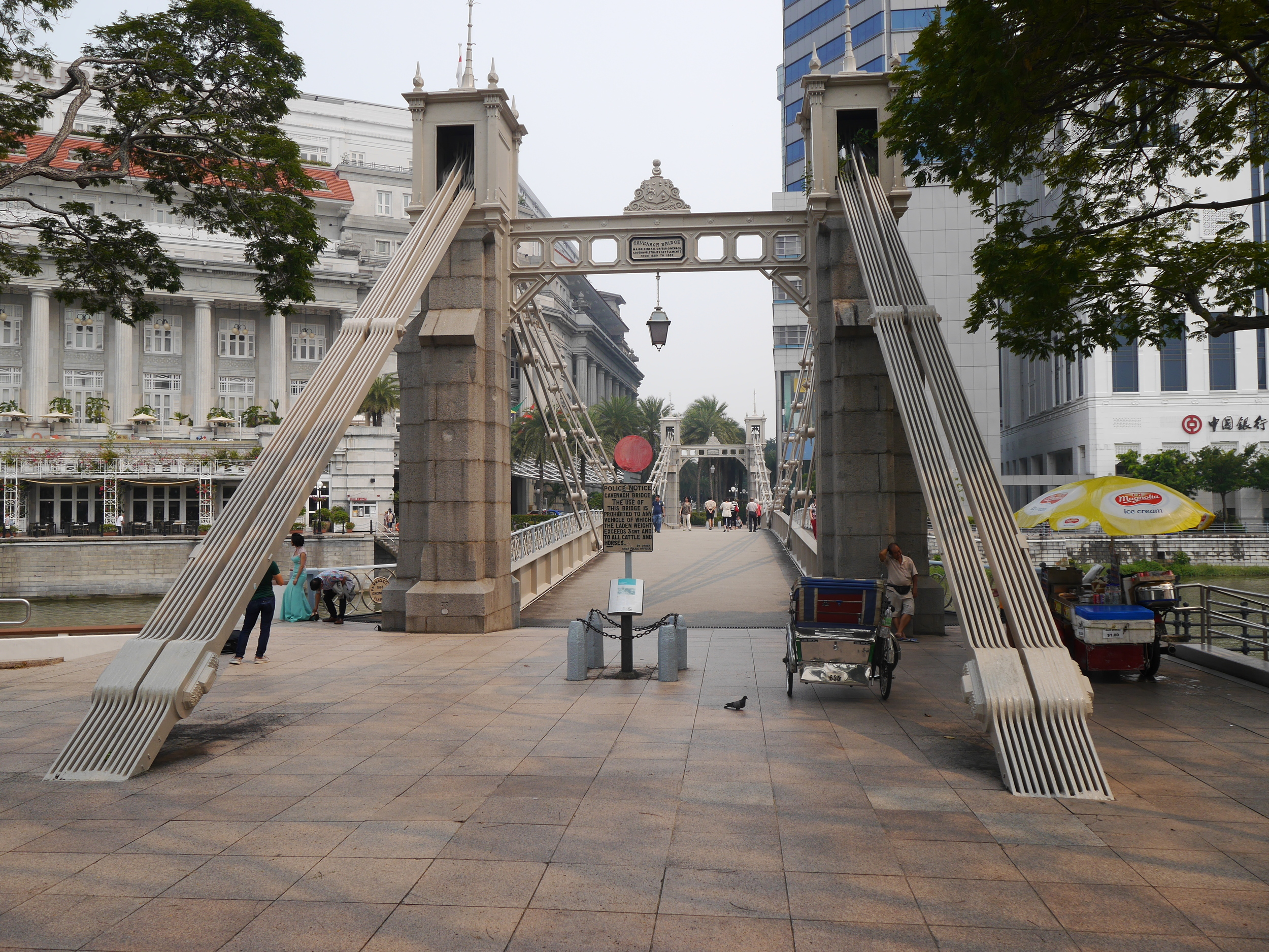  The Cavenagh Bridge (pretty sure that's not a local name). Also another glamor shoot going on to the left. 