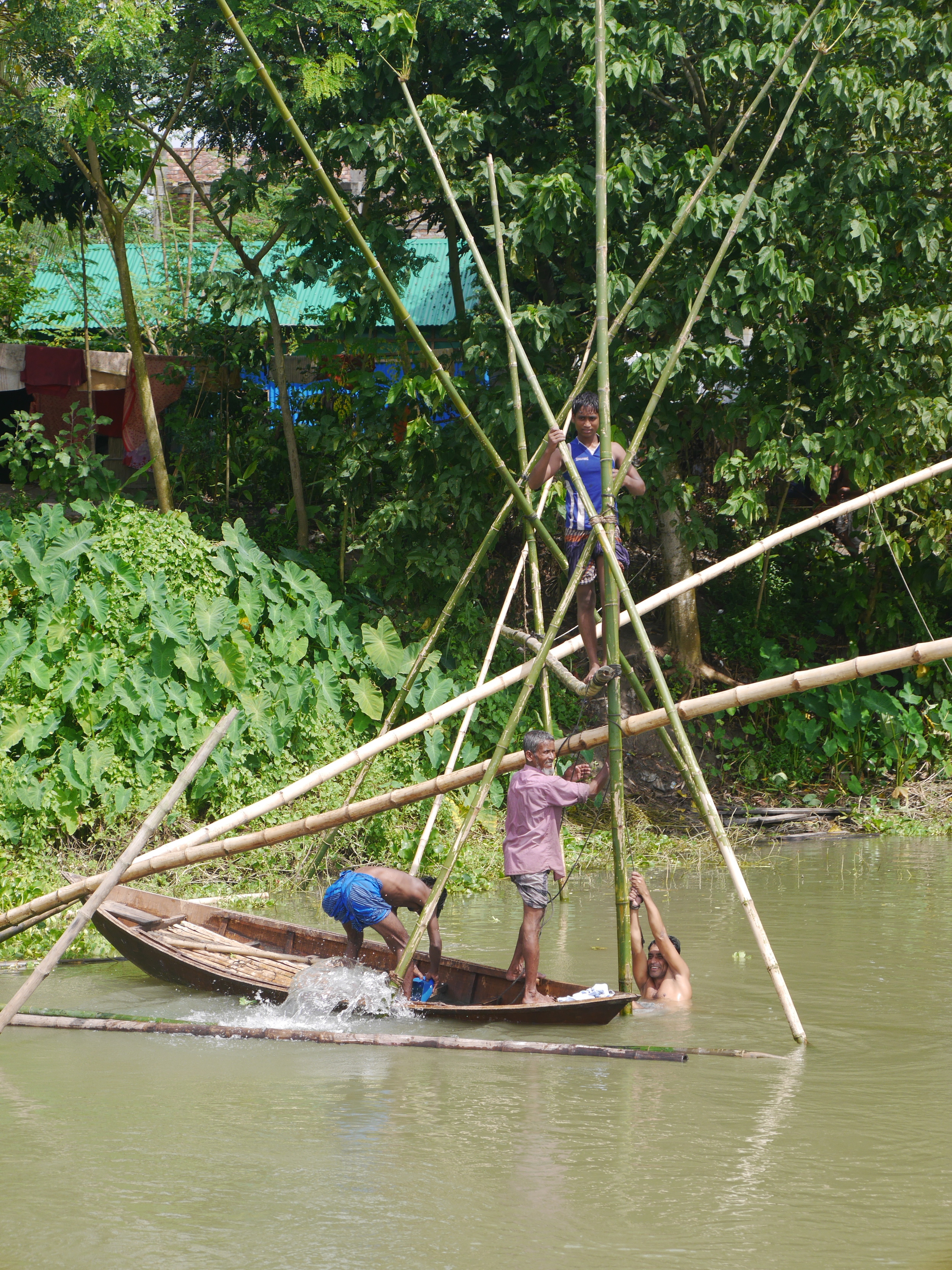  Not entirely sure what these contraptions are, but I think some sort of fish trap or netting device. 