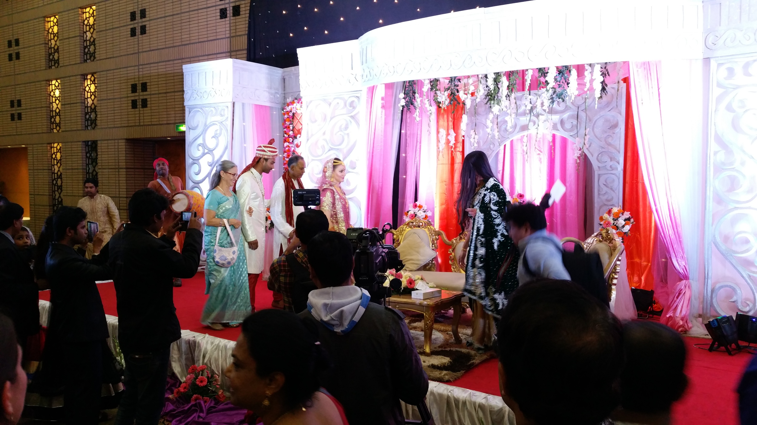 Fancy bride and groom (and their family).