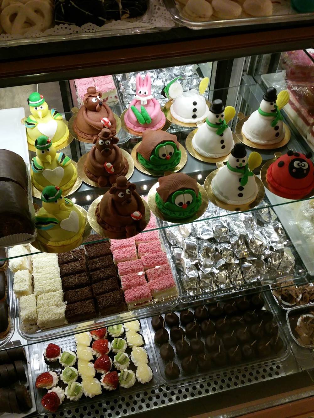  Fancy pastries at a bakery near our apartment. 
